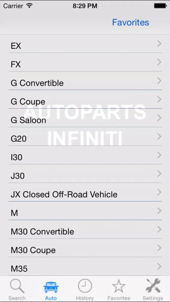 Скриншоты Autoparts for Infiniti
