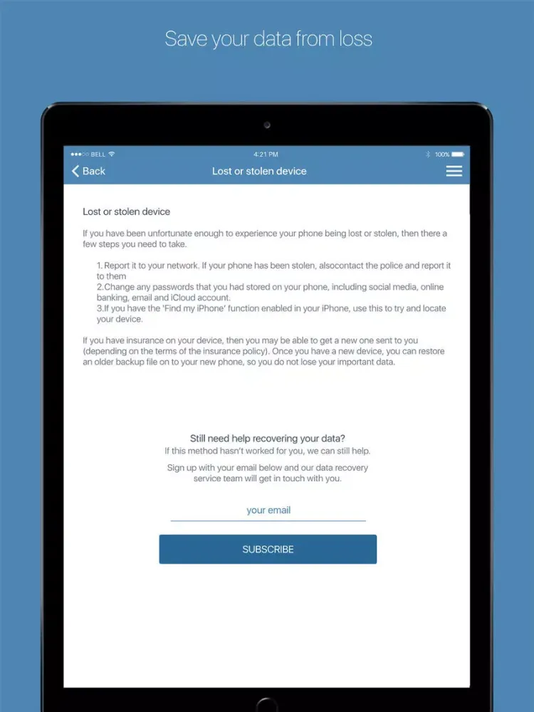 Data Rescue iPad  Ekran Görüntüleri