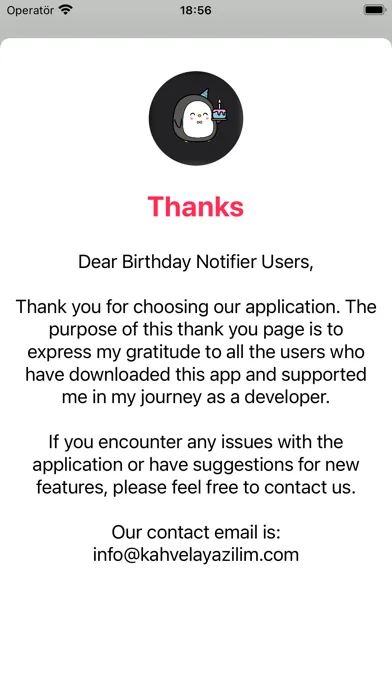 Birthday Notifier سکرین شاٹس