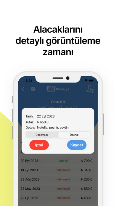 Zrzuty ekranu Dijital Veresiye Defteri