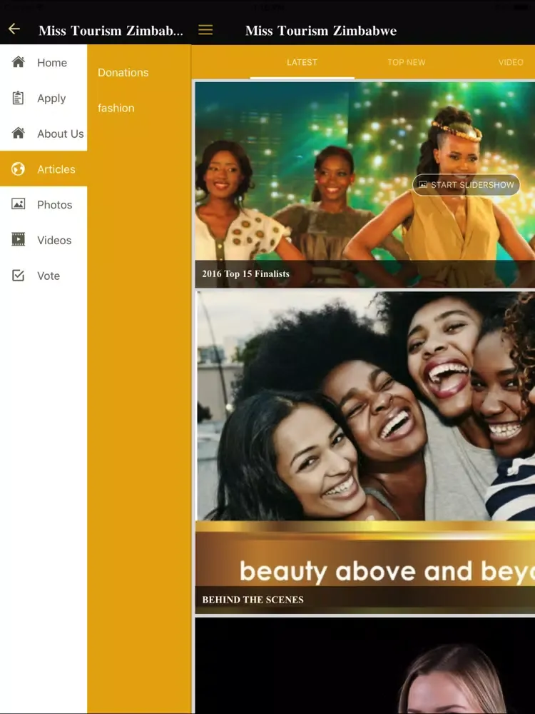 Miss Tourism Zimbabwe iPad  स्क्रीनशॉट