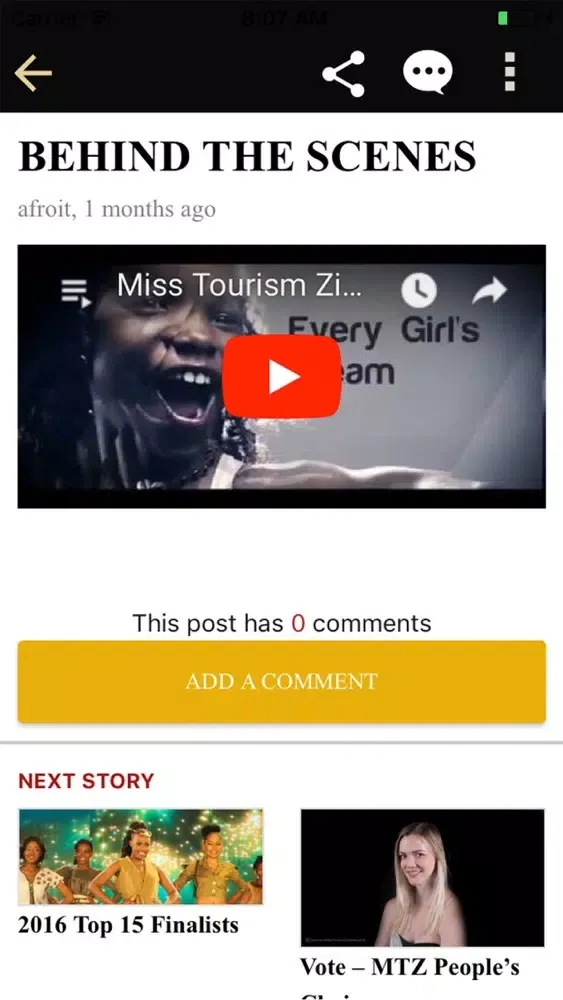Miss Tourism Zimbabwe स्क्रीनशॉट