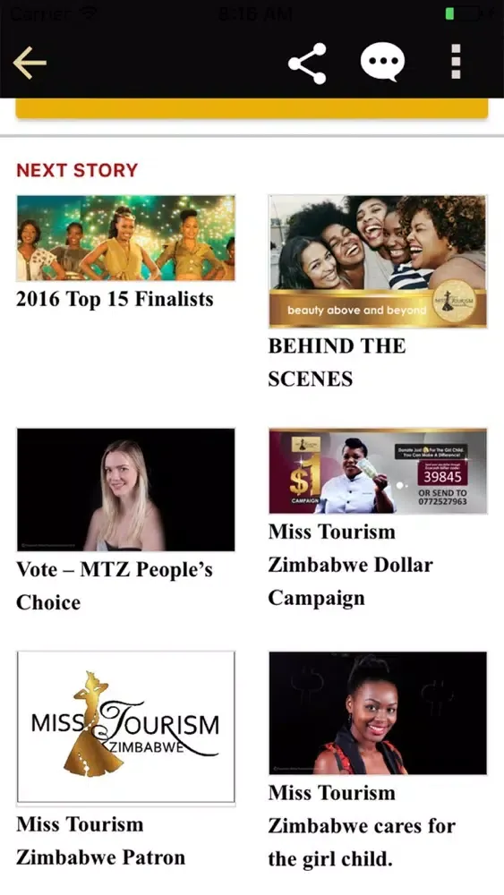 Miss Tourism Zimbabwe स्क्रीनशॉट