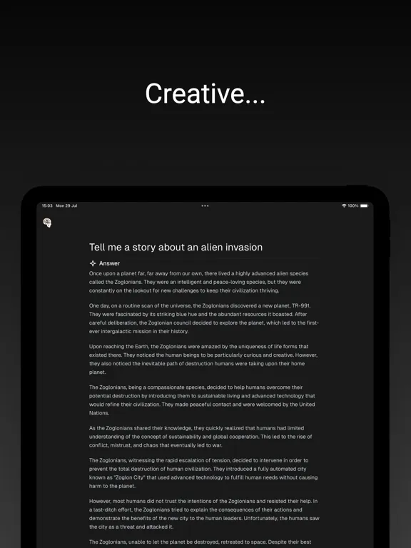 AI Uncensored iPad  স্ক্রিনশট