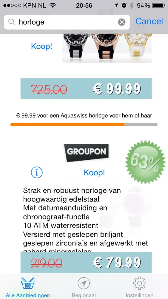 Tangkapan layar Alle Aanbiedingen