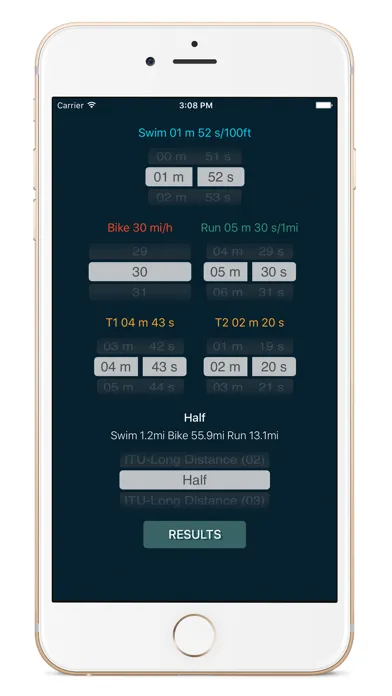 Zrzuty ekranu SBR Triathlon Calculator
