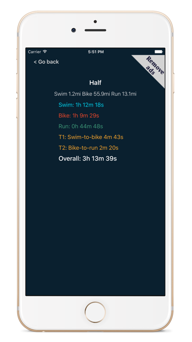 SBR Triathlon Calculator Screenshots