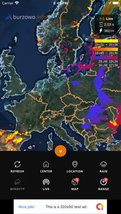 Burzowo.info - lightning map 스크린샷