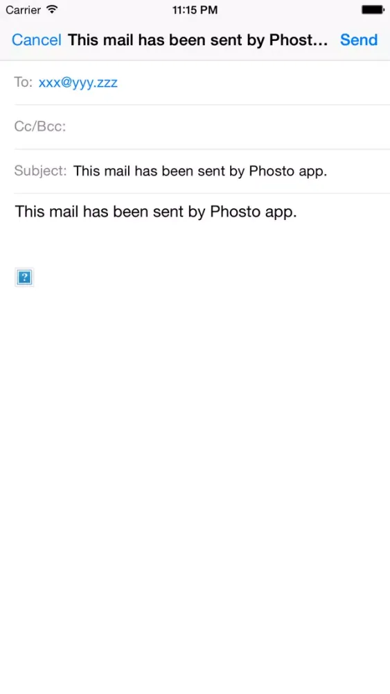 Ảnh chụp màn hình của Phosto - Take Photo and Send by Email