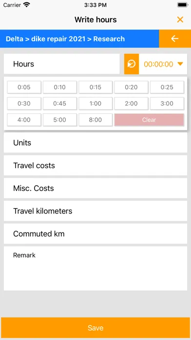 Capturas de tela do ClockWise (english version)