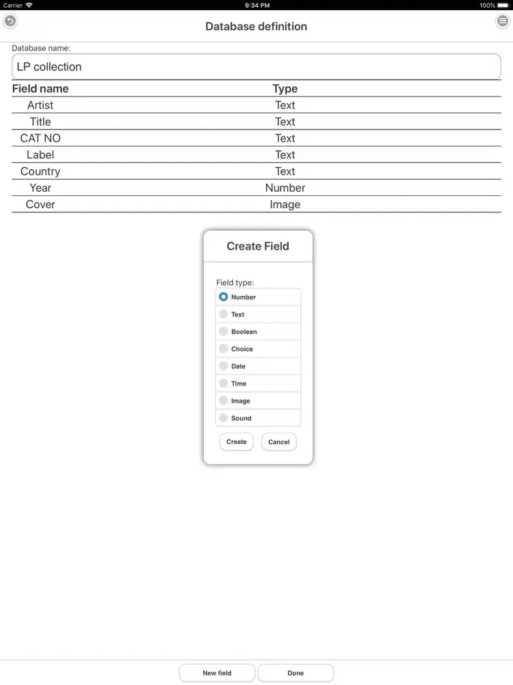 Field Database (FDB) iPad  Screenshots