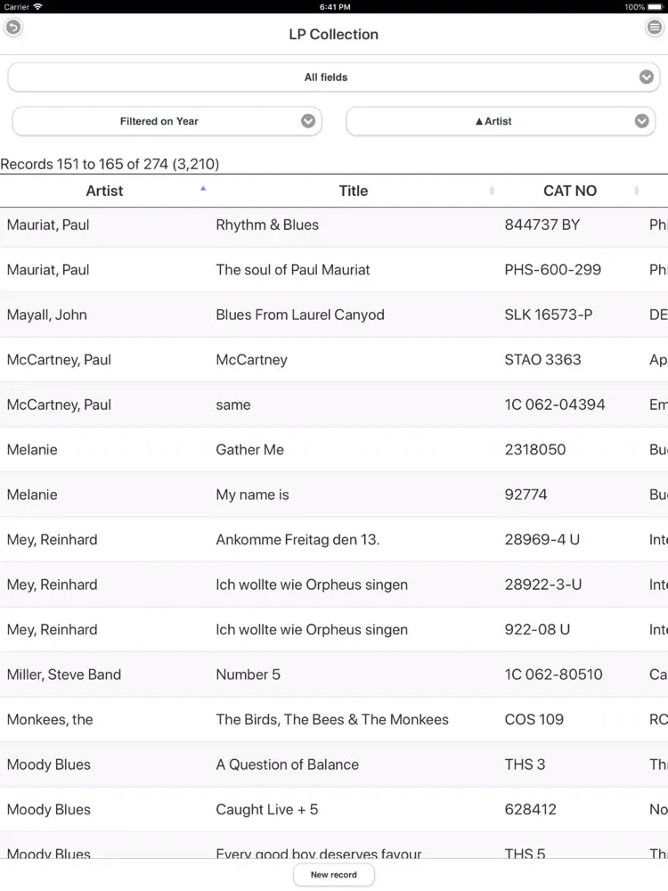Field Database (FDB) iPad  Screenshots