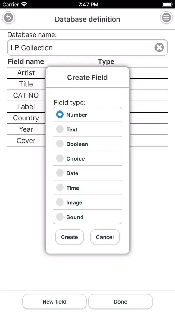 Field Database (FDB) Screenshots