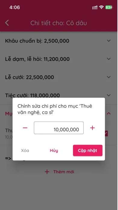 Capturas de pantalla de Chi phí cưới hỏi
