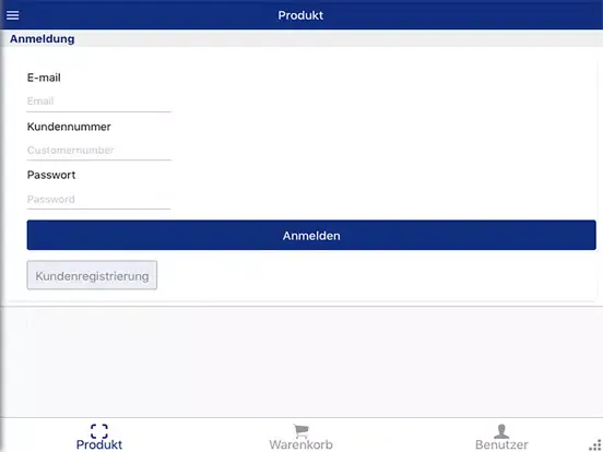 Tangkapan layar e-Order iPad 