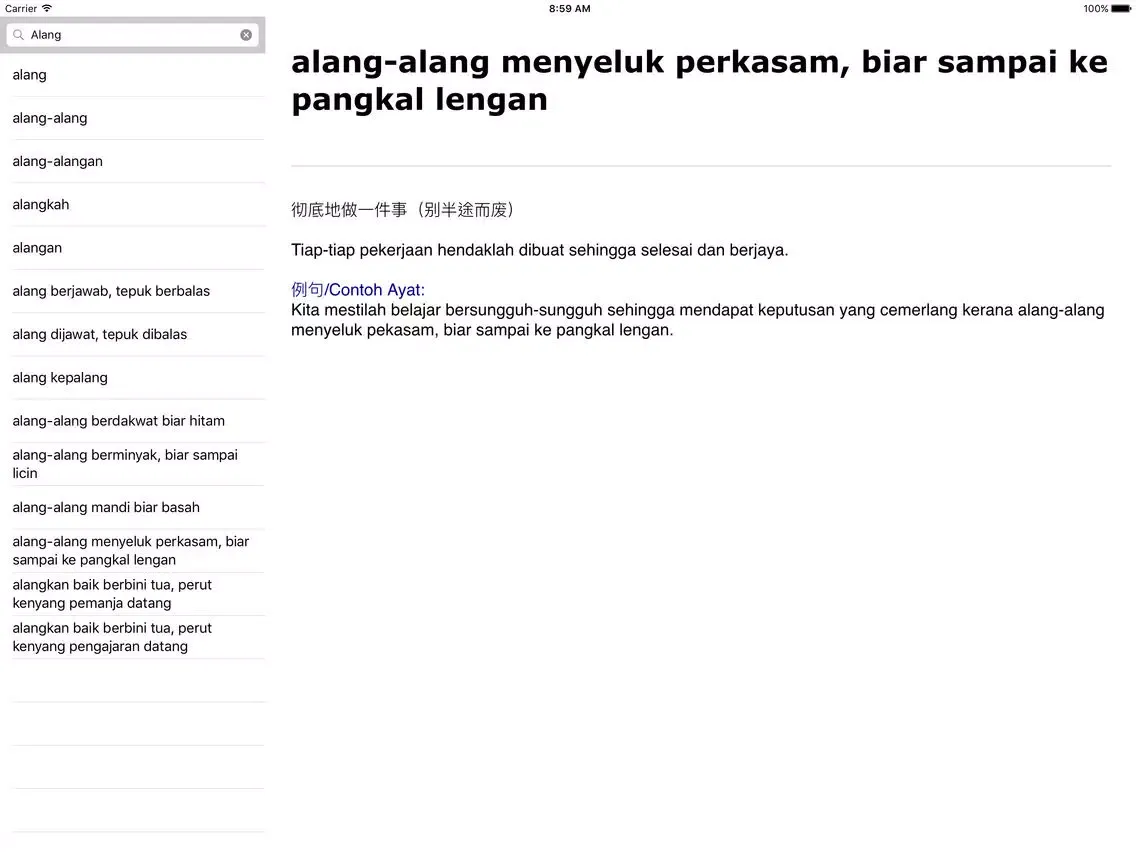 Ảnh chụp màn hình của eKamus Pro 马来文词典（无广告） iPad 