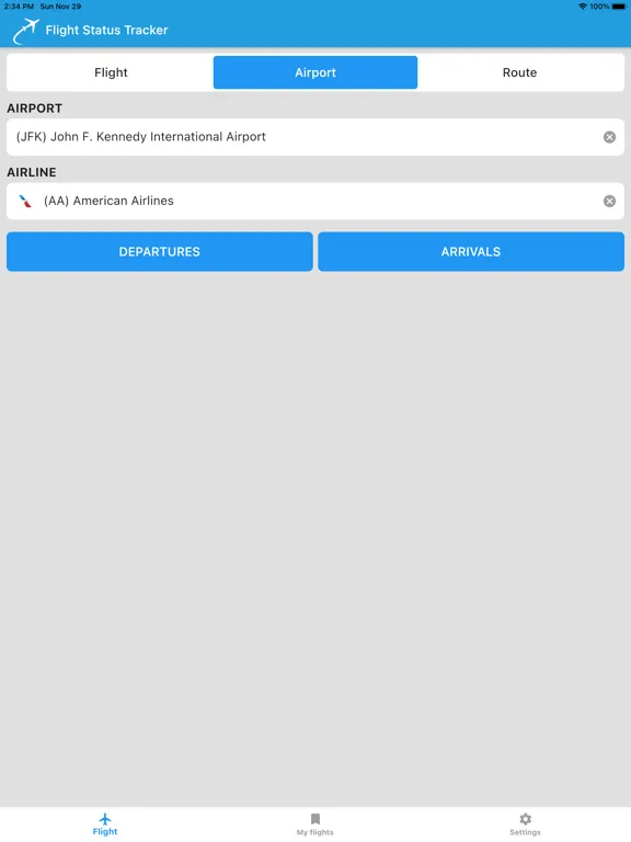Zrzuty ekranu Flights Status Live Updates iPad 