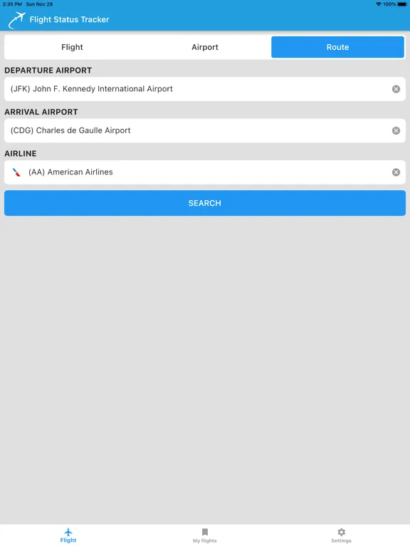 Zrzuty ekranu Flights Status Live Updates iPad 