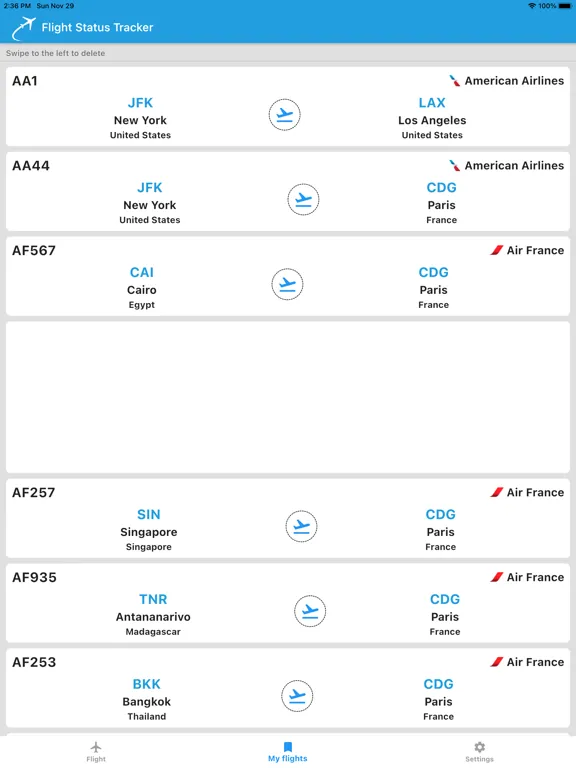 Zrzuty ekranu Flights Status Live Updates iPad 