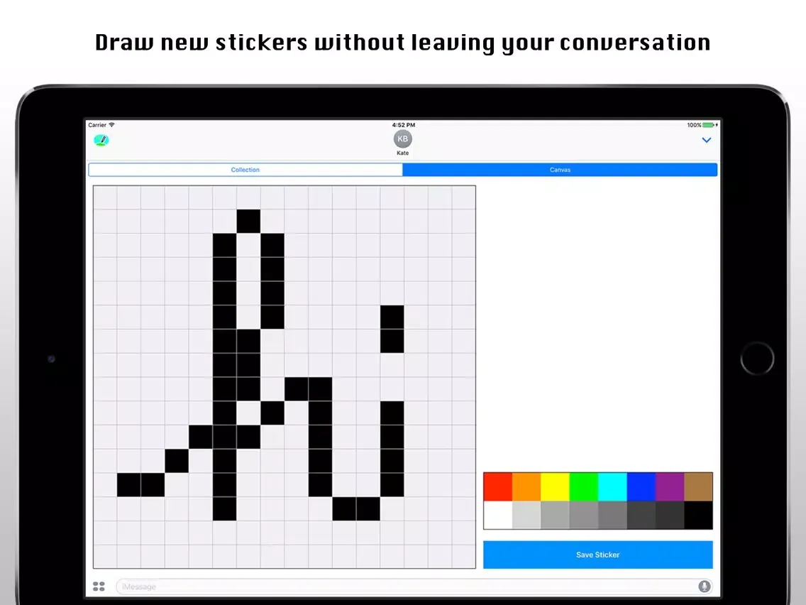 Capturas de tela do Pixelboard Sticker Maker iPad 