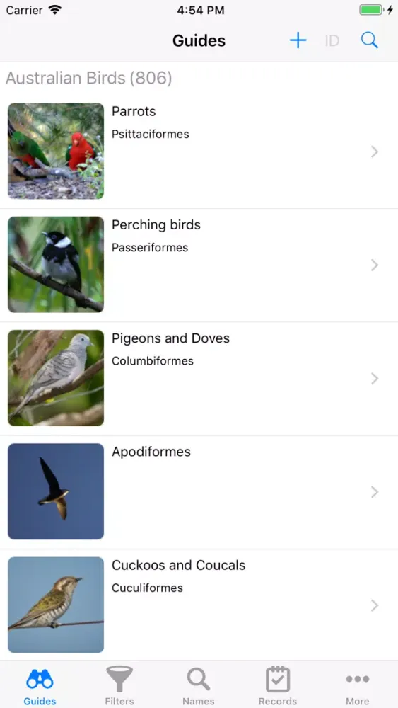 Ảnh chụp màn hình của Aust. Birds