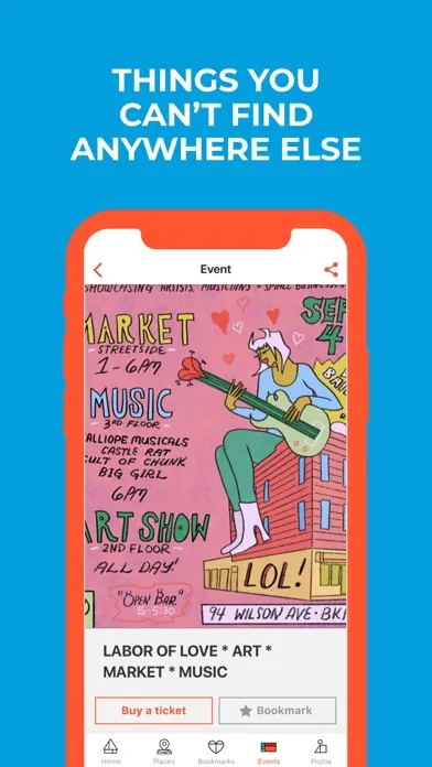 Tangkapan layar Kaver: Events, Places, Tickets