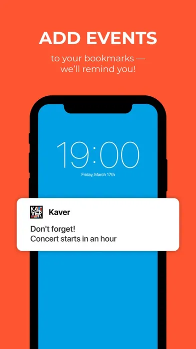 Tangkapan layar Kaver: Events, Places, Tickets