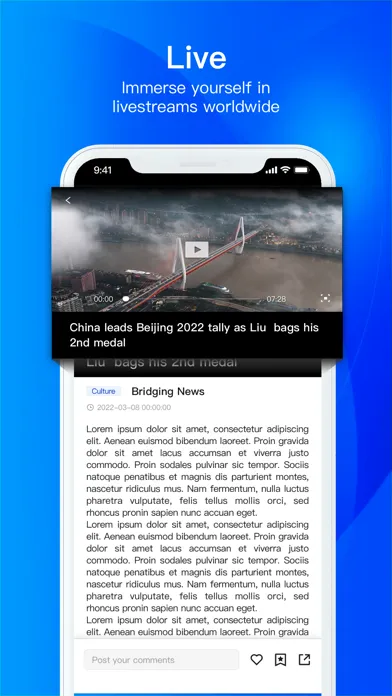 Capturas de pantalla de Bridging News