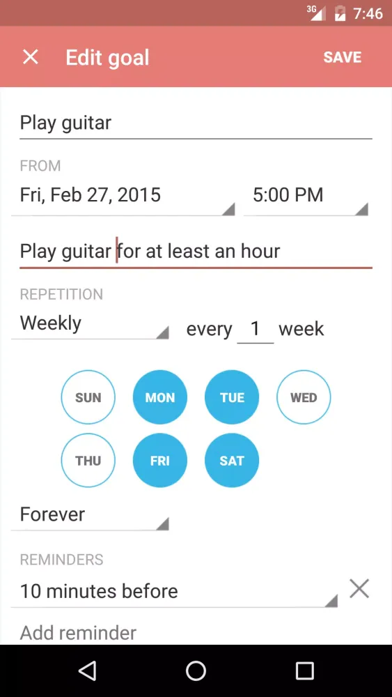 Goal & Habit Tracker Calendar Screenshots