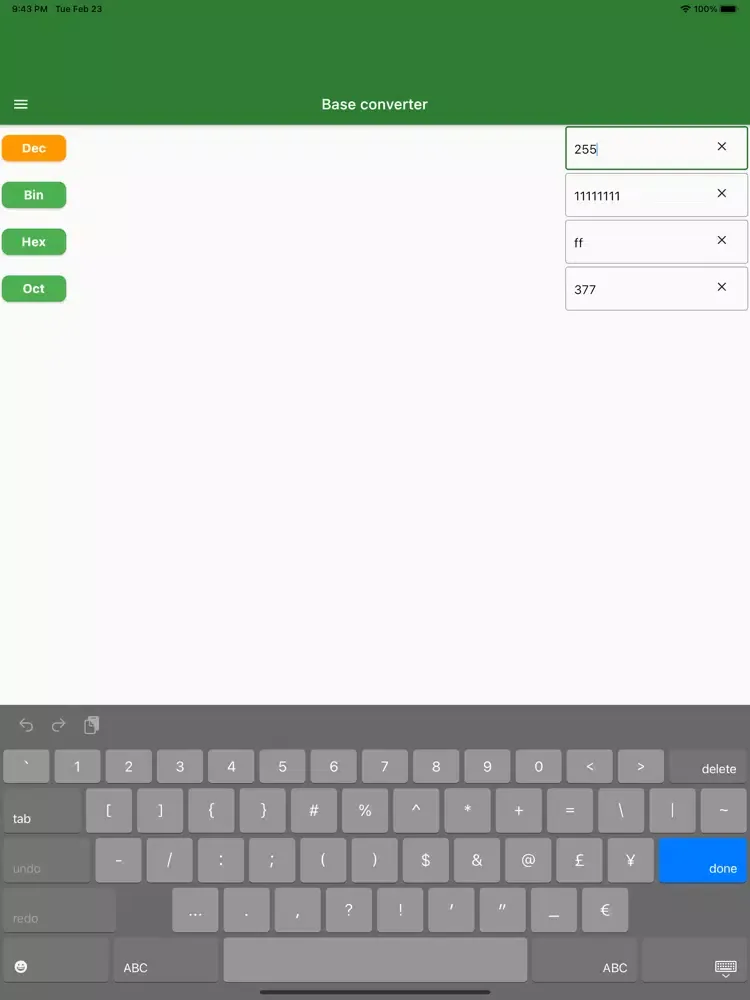 Easy Network calculator iPad  Screenshots