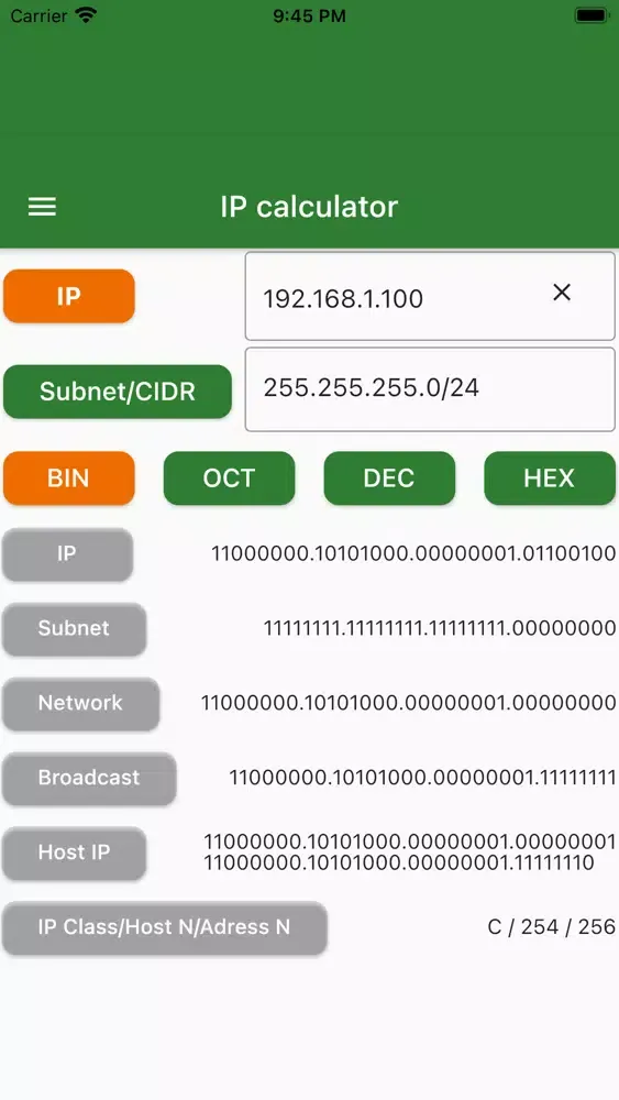 Easy Network calculator Screenshots