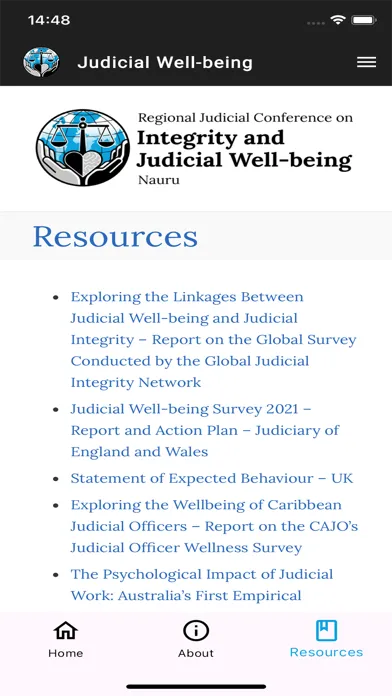 Judicial Well-being Screenshots