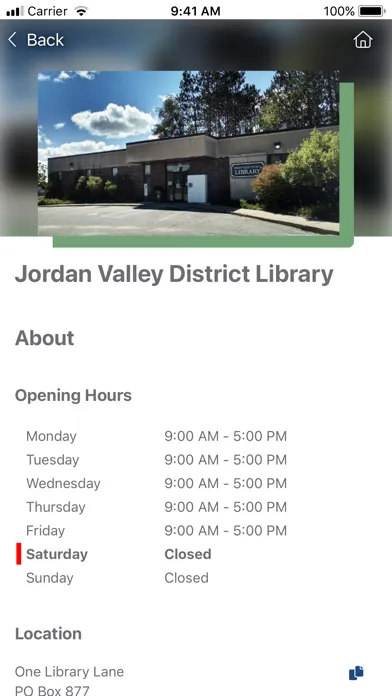 Jordan Valley District Library スクリーンショット
