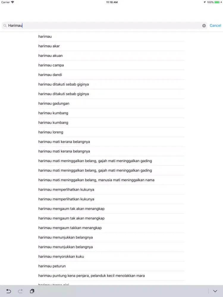 Kamus Melayu Offline iPad 應用截圖