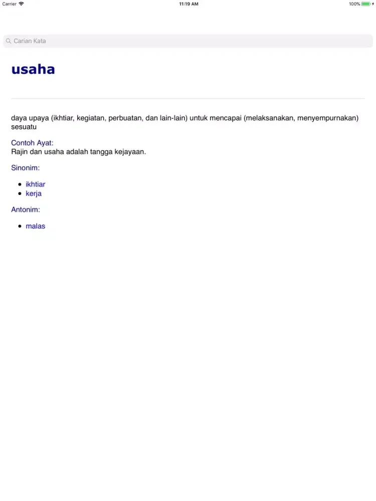 Kamus Melayu Offline iPad 應用截圖