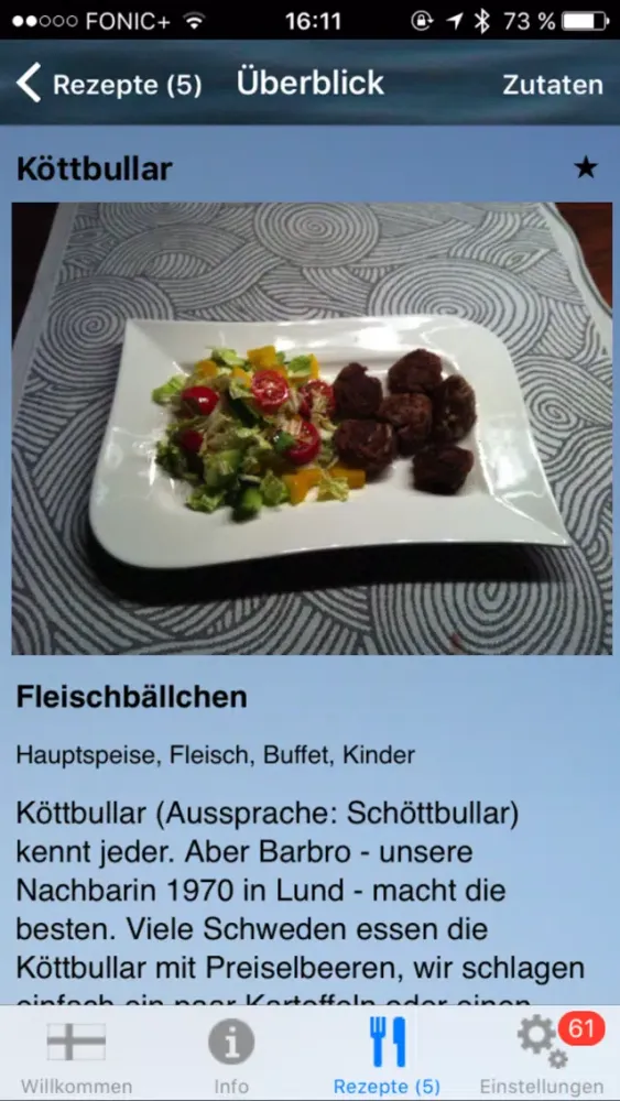 Capturas de pantalla de Köttbullar - Die Koch-App für das iPhone