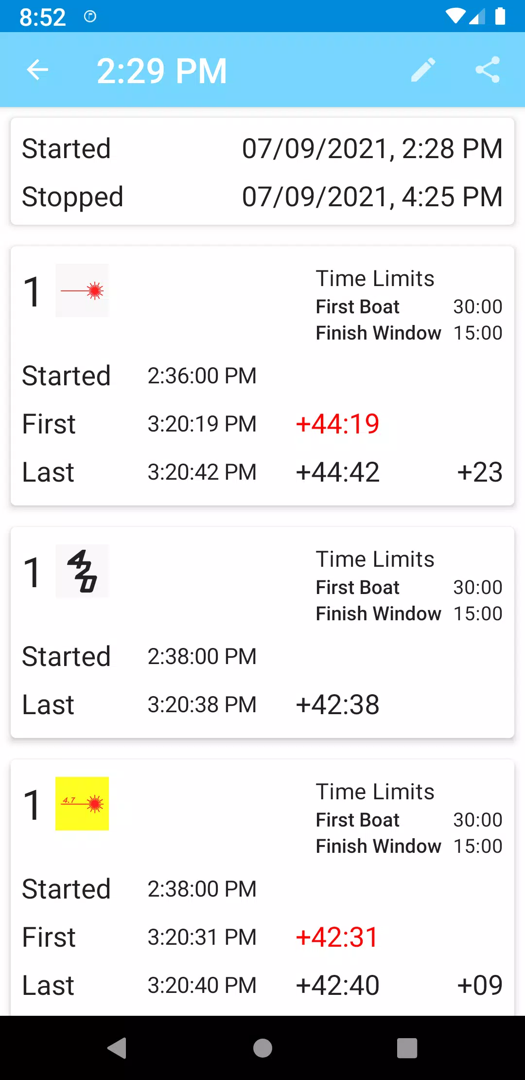 Captures d'écran de Voice Sail Start Timer