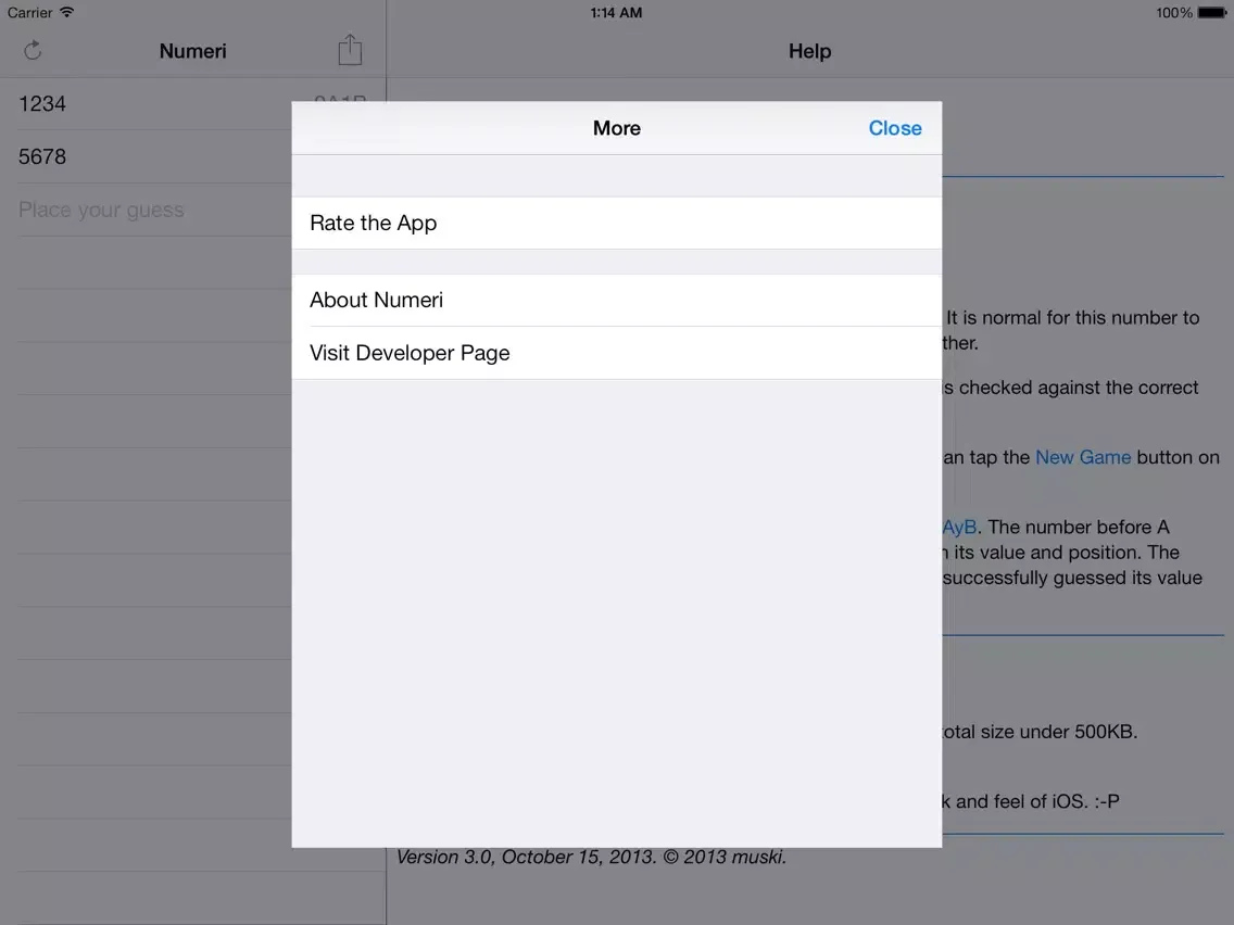 Tangkapan layar Numeri (The Number Game) iPad