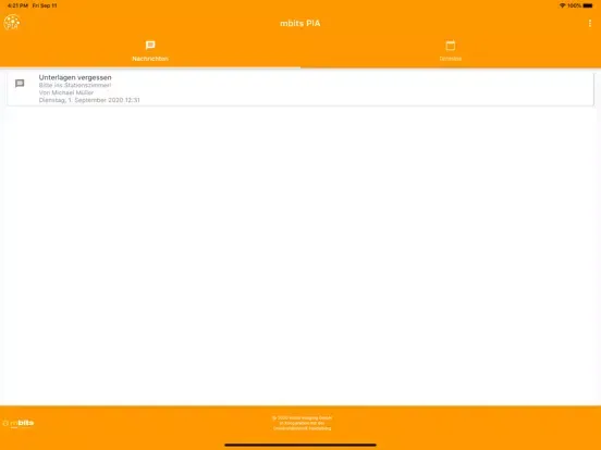 ภาพหน้าจอของ mbits PIA iPad 