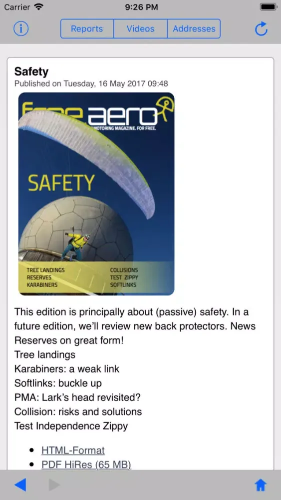free.aero Magazine سکرین شاٹس