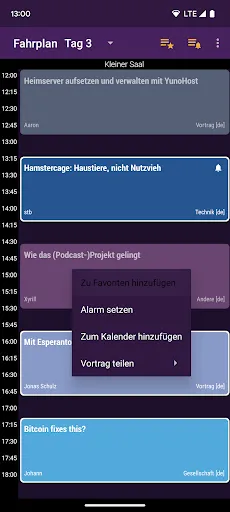 Captures d'écran de Datenspuren 2023 Fahrplan