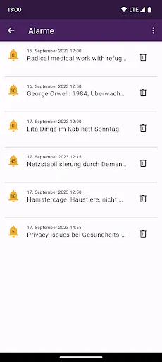 Captures d'écran de Datenspuren 2023 Fahrplan