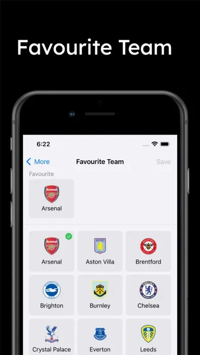 Scores for Premier League Screenshots