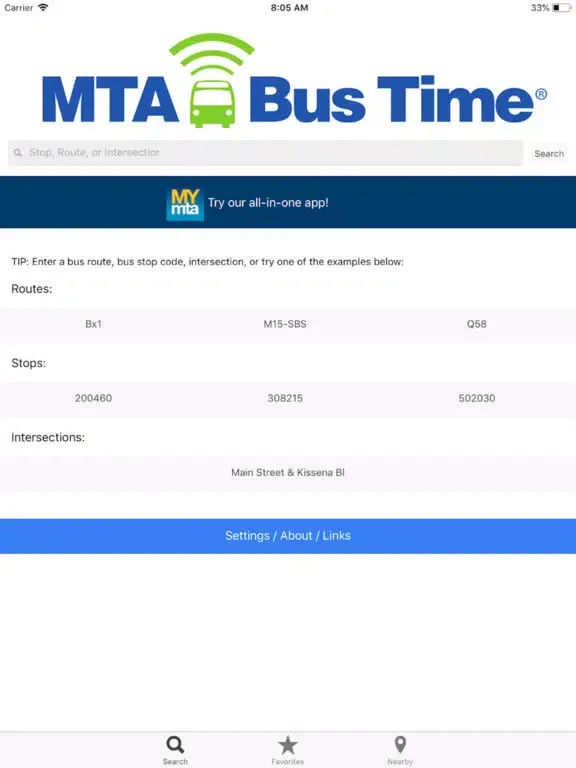 MTA Bus Time iPad  Ekran Görüntüleri