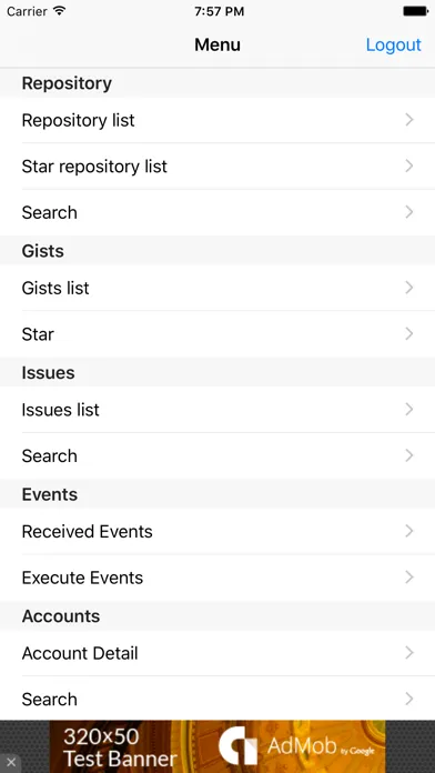 PWhub - Githubのリポジトリ情報などを閲覧、編集するアプリ Screenshots