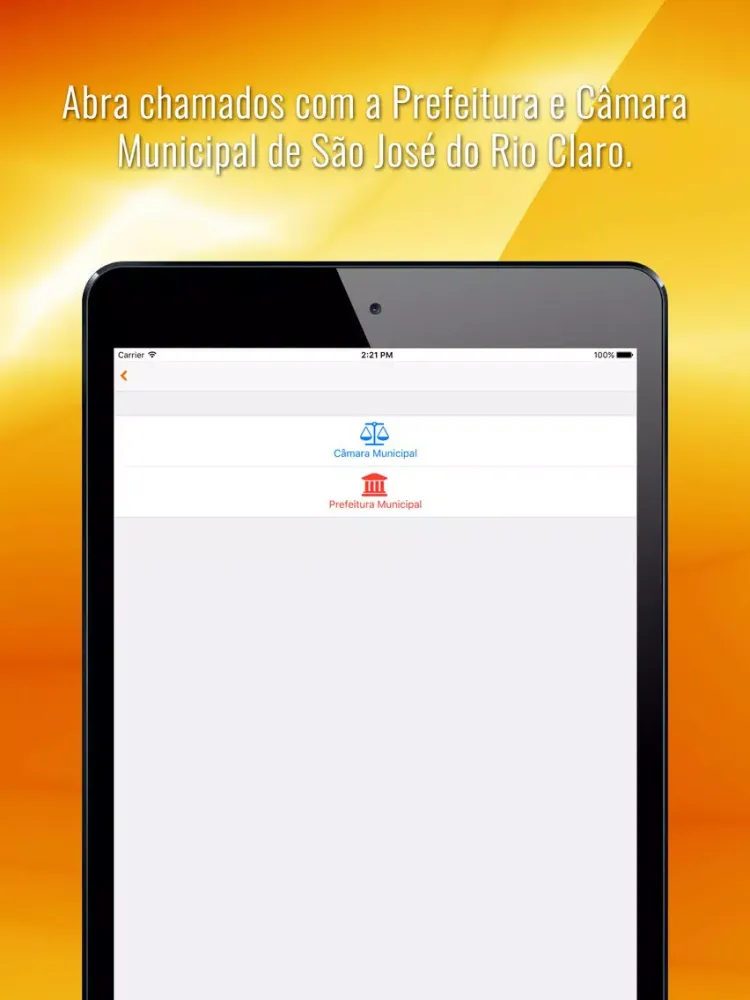 Ảnh chụp màn hình của Ouvidoria São José do Rio Claro iPad 