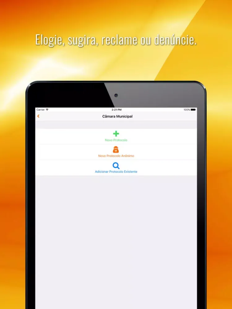 Ảnh chụp màn hình của Ouvidoria São José do Rio Claro iPad 