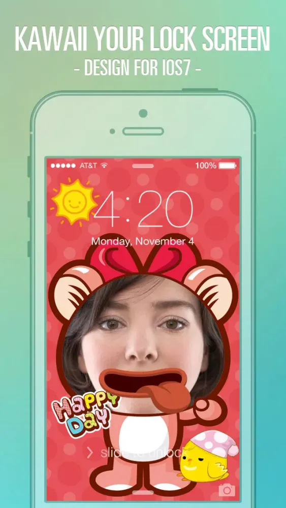 Screenshot di Pimp Lock Screen Wallpapers Pro - Cute Cartoon Special for iOS 7