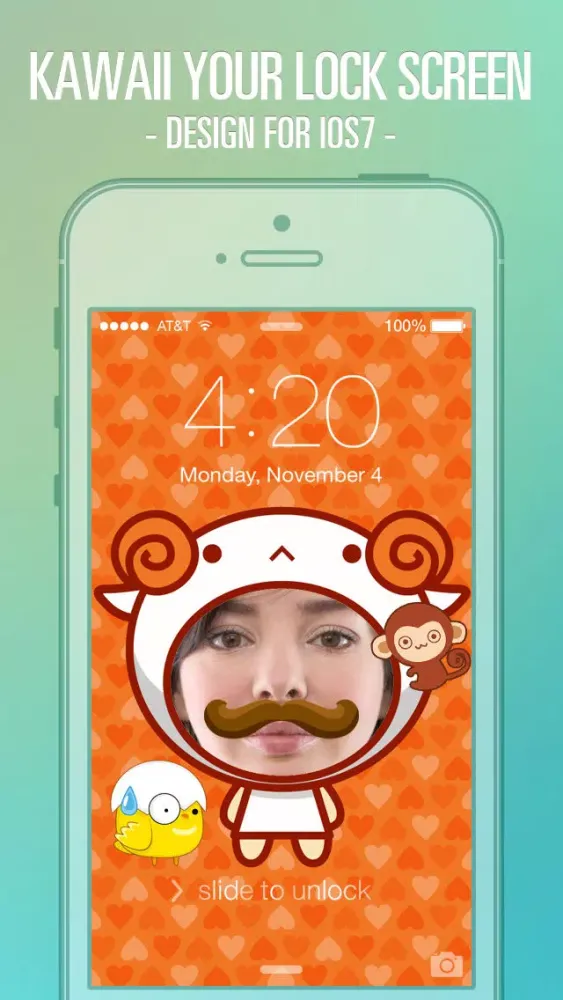 Screenshot di Pimp Lock Screen Wallpapers Pro - Cute Cartoon Special for iOS 7