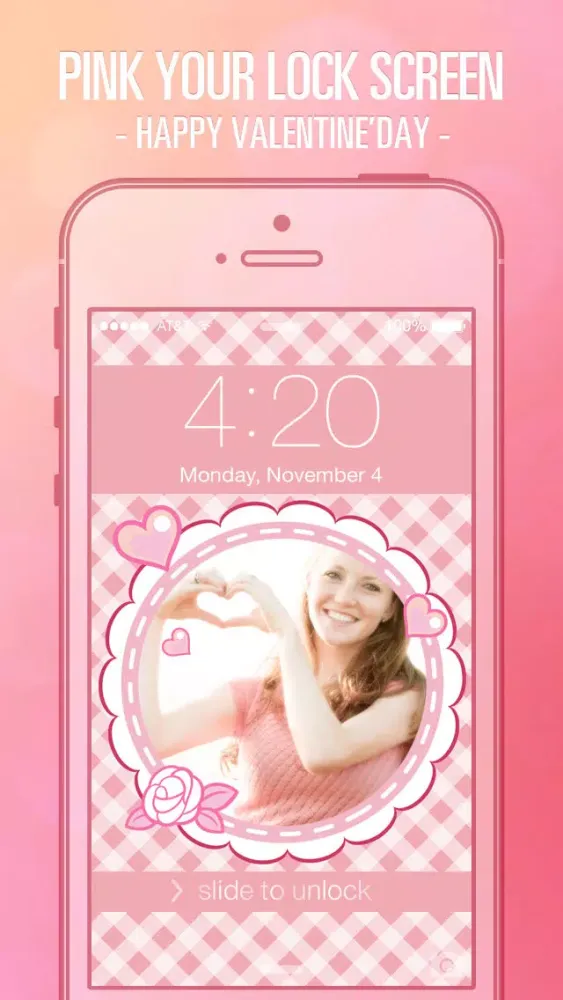 Tangkapan skrin Pimp Lock Screen Wallpapers Pro - Pink Valentine's Day Special for iOS 7